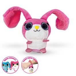 Gatto di peluche Hello Kitty SANRIO travestito da coniglio rosa seduto 17  cm