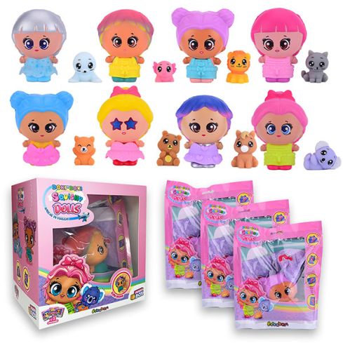 Doki Doki Squishy Dolls: Funny Box con 3 personaggi diversi